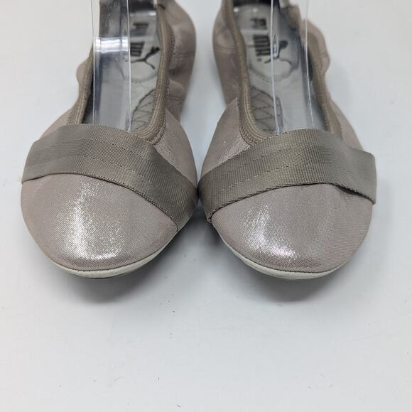 Puma Ballet Flats Rhythm Shine Foldable Gold Size 6 - Picture 4 of 10